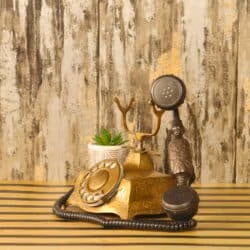 Brass Rotary Dial Telephone | Antique & Shiny Finish | Retro Home Decor & Functional Landline - Image 6