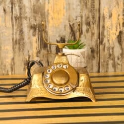 Brass Rotary Dial Telephone | Antique & Shiny Finish | Retro Home Decor & Functional Landline - Image 2