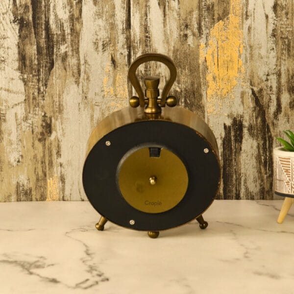 Oval Antique Aluminium Clock | Fern Cottage Style, Tabletop & Wall Mount | Vintage Decor Gift - Image 4