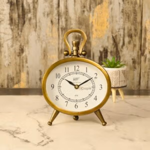 Fern Cottage Vintage Antique Metal Clock - 21x15.7 cm