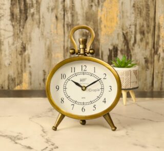 Fern Cottage Vintage Antique Metal Clock - 21x15.7 cm