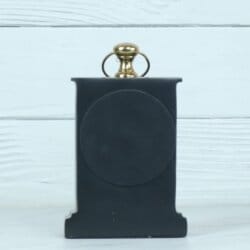 Black Pottery Coated Aluminium Desk Clock | Brass Accents, Classic Style | Handmade Tabletop Decor Gift - Image 6