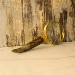 Horn Shaped Handle Magnifier | Shiny Brass, Clear Lens | Rustic Reading Aid & Desk Gift - Image 2