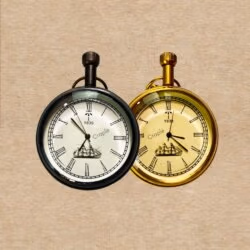 1939 Brass Pocket Watch | Miyota Movement, Nautical Ship Dial, Chain | Vintage Inspired Timepiece Gift