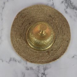 Ornate Brass Service Bell | Embossed Design, Push-Down Ring | Desk, Counter & Hotel Use - Image 3