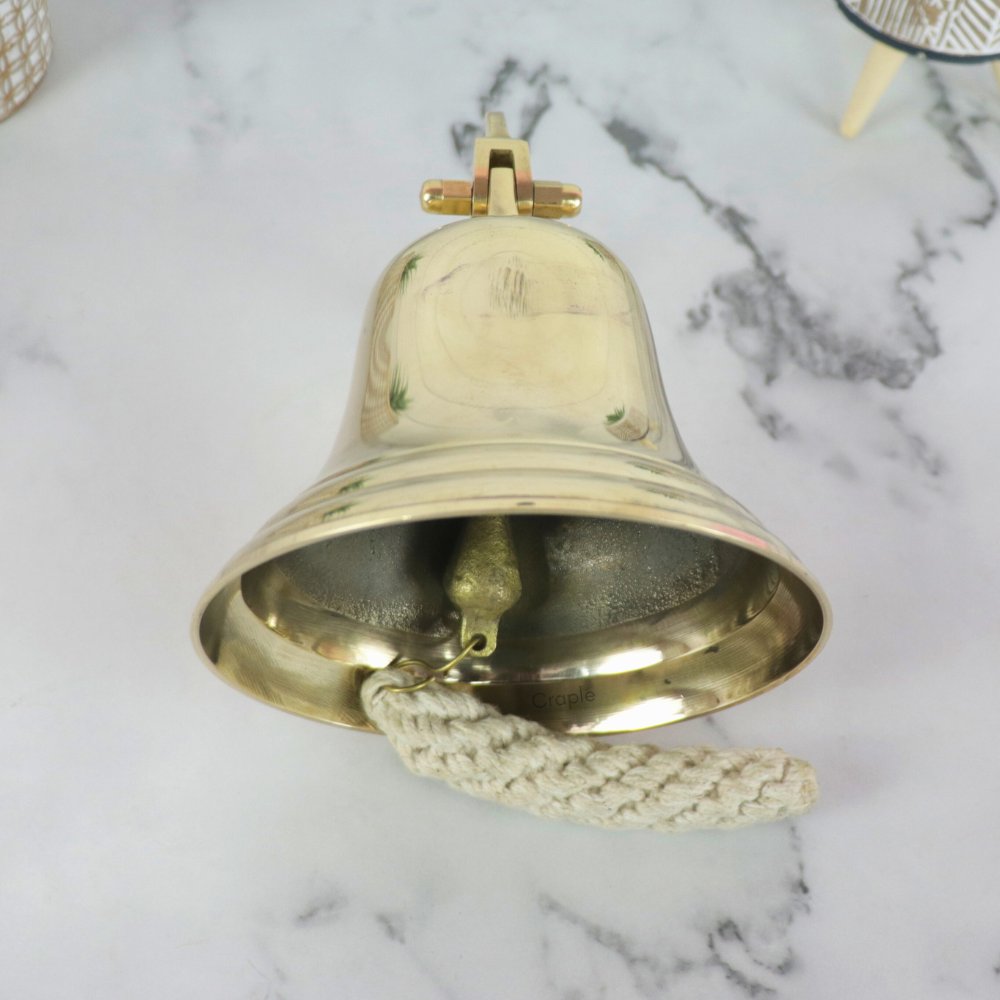 Enomous Wall Hanging Ship Bell With Ope Polished Dinne