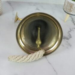 Brass Nautical Ship Bell | Medium Size, Wall Mount, Rope Lanyard | Loud Clear Tone, Coastal Decor & Boating Gift - Image 3