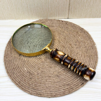 Handmade Brass Wood Magnify Glass 1