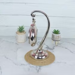 Hanging Stopwatch Style Nickel Aluminium Desk Clock | Handcrafted, Roman Numerals | Franklin & Murphy Inspired Decor - Image 4