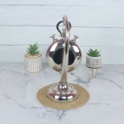 Hanging Stopwatch Style Nickel Aluminium Desk Clock | Handcrafted, Roman Numerals | Franklin & Murphy Inspired Decor - Image 5