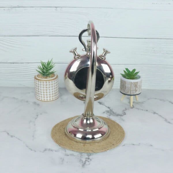 Hanging Stopwatch Style Nickel Aluminium Desk Clock | Handcrafted, Roman Numerals | Franklin & Murphy Inspired Decor - Image 5