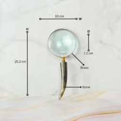 Curved Horn Handle Magnifier | Shiny Brass, Clear Lens | Rustic Reading Aid & Elegant Desk Gift - Image 6