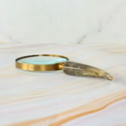 Curved Horn Handle Magnifier | Shiny Brass, Clear Lens | Rustic Reading Aid & Elegant Desk Gift - Image 4