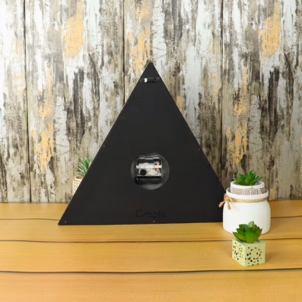 Triangle Antique Wooden Clock | Jones & Hendricks Oxford Style, Roman Numerals | Large Desk & Wall Decor Gift - Image 4
