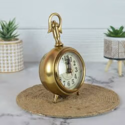 Medium Size Decorative Desk Table Top Aluminum Clock - Image 2