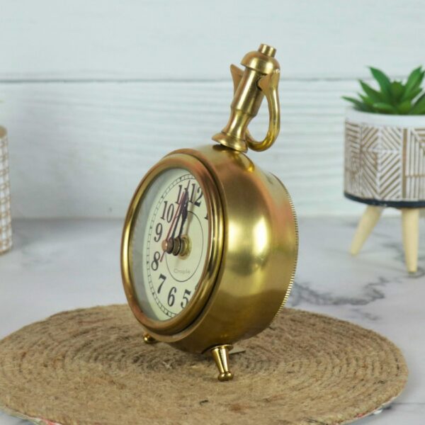 Medium Size Decorative Desk Table Top Aluminum Clock - Image 3