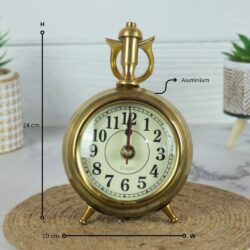 Medium Size Decorative Desk Table Top Aluminum Clock - Image 5