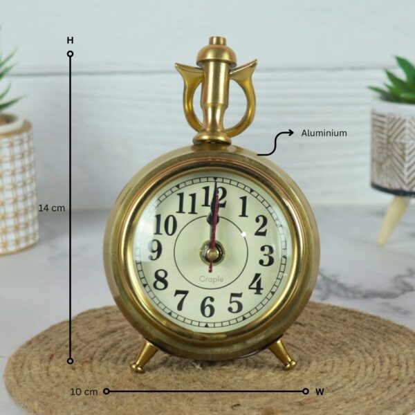 Medium Size Decorative Desk Table Top Aluminum Clock - Image 5