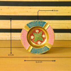 Handmade Multicolor Brass Ashtray | Hand-Painted Detail, Shiny Finish | Decorative Bohemian Style Gift & Accent - Image 5