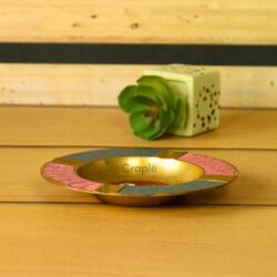 Handmade Multicolor Brass Ashtray | Hand-Painted Detail, Shiny Finish | Decorative Bohemian Style Gift & Accent - Image 4