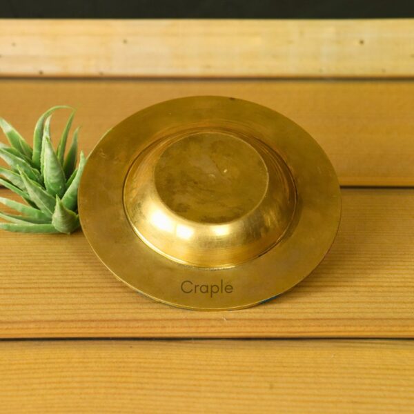 Handmade Multicolor Brass Ashtray | Hand-Painted Detail, Shiny Finish | Decorative Bohemian Style Gift & Accent - Image 3