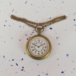 24 Hour Dial Pocket Watch | Shiny Brass, Handcrafted, Miyota Movement & Chain | Military Style Timepiece Gift - Image 4