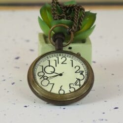 Quirky Artistic Numerals Pocket Watch | Antique Brass, Handcrafted, Miyota Movement, Chain Included | Unique Timepiece Gift - Image 4