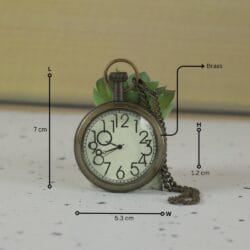 Quirky Artistic Numerals Pocket Watch | Antique Brass, Handcrafted, Miyota Movement, Chain Included | Unique Timepiece Gift - Image 5