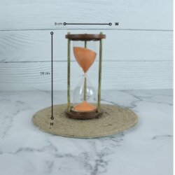 Nautical Marine Handcrafted 5 Minutes Brass & Wood Hourglass | Orange - Image 5