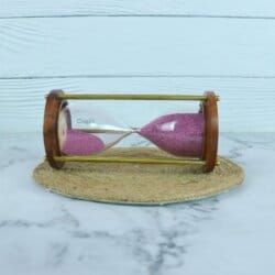 3-Minute Wood & Brass Sand Timer | Purple Sand, Classic Design | Desk Focus Aid & Elegant Gift - Image 4