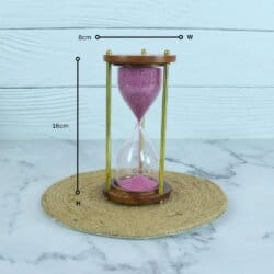3-Minute Wood & Brass Sand Timer | Purple Sand, Classic Design | Desk Focus Aid & Elegant Gift - Image 5