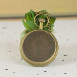 Marine Anchor 1912 Pocket Watch | Antique Brass, Handcrafted, Miyota Movement, Roman Numerals & Chain | Nautical Timepiece Gift - Image 3