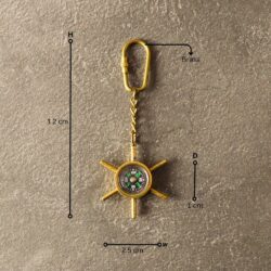 Shipwheel Compass Keychain | Functional Navigation | Handcrafted Nautical Gift & Accessory - Image 5
