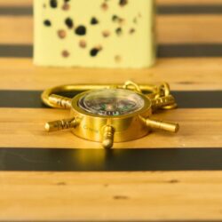 Shipwheel Compass Keychain | Functional Navigation | Handcrafted Nautical Gift & Accessory - Image 3