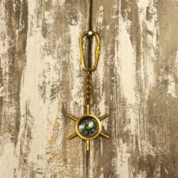 Shipwheel Compass Keychain | Functional Navigation | Handcrafted Nautical Gift & Accessory - Image 4