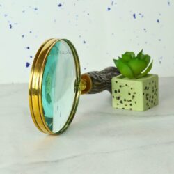 Tree Trunk Style Handle Magnifier | 5X Power, Textured Resin Grip | Rustic Reading Aid & Decor Gift - Image 3