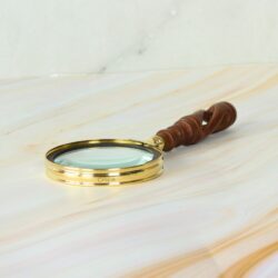 Rare Find Portable Wood Handheld Light Weight Brass Magnifying Glass - Image 4