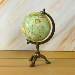 Antique Brass Tripod World Globe | Engraved Arm, Detailed Map | Vintage Desk Decor & Gift - Image 3