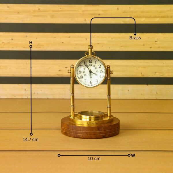 Decorative Attached Compass Desk Clock - Image 6