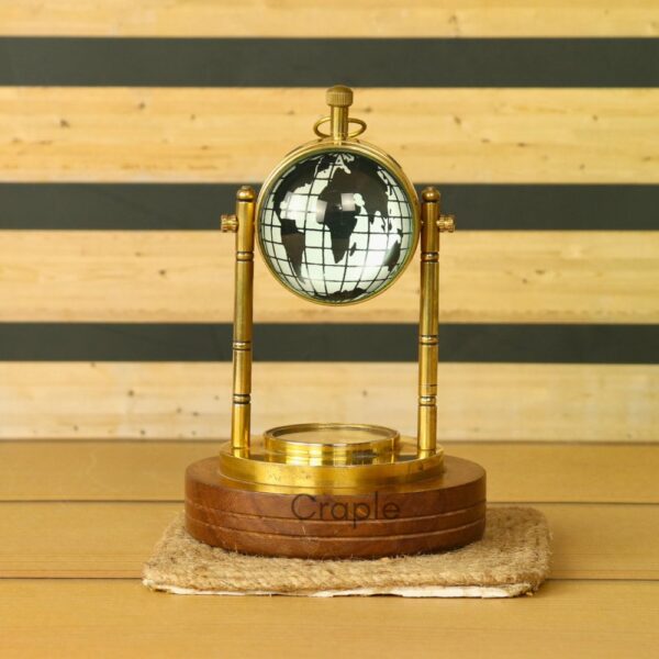 Decorative Attached Compass Desk Clock - Image 3