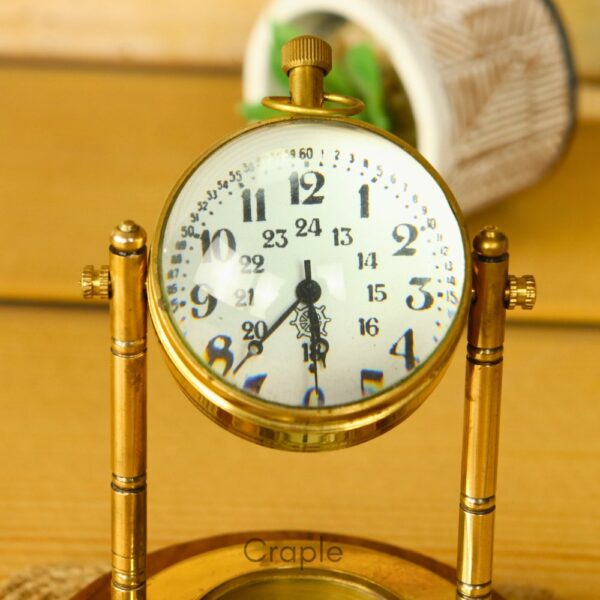 Decorative Attached Compass Desk Clock - Image 4