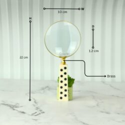 Domino Handle Shiny Brass Magnifier | Playful Design, Clear Lens | Reading Aid & Unique Desk Gift - Image 4