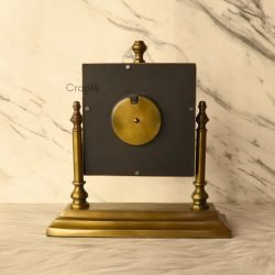 Tilting Square Antique Brass Table Clock | 49 Bond Street Style, Roman Numerals | Handcrafted Desk Decor & Executive Gift - Image 5
