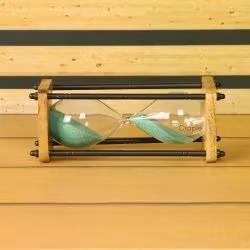 10-Minute Natural Wood & Brass Sand Timer | Antique Black Pillars, Dark Green Sand, Classic Design | Focus Aid & Rustic Decor Gift - Image 3