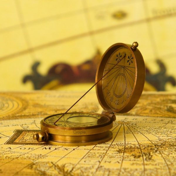 Handcrafted Dori Sundial Compass | Antique Brass, String Gnomon, Pocket Size | Historical Timekeeping & Collector's Gift - Image 3