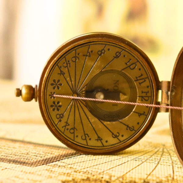 Handcrafted Dori Sundial Compass | Antique Brass, String Gnomon, Pocket Size | Historical Timekeeping & Collector's Gift - Image 5
