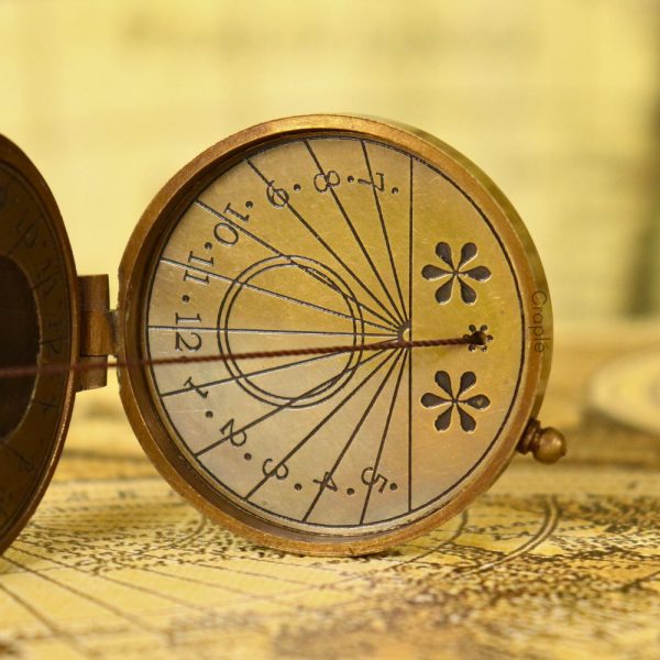 Handcrafted Dori Sundial Compass | Antique Brass, String Gnomon, Pocket Size | Historical Timekeeping & Collector's Gift - Image 6
