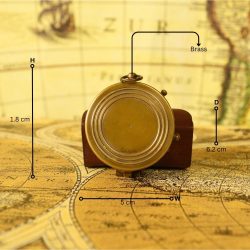 Small Antique Brass Pocket Compass | Handcrafted Precision, Sliding Needle Stop, Chain Included | Vintage Navigational Keepsake - Image 8