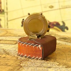 Small Antique Brass Pocket Compass | Handcrafted Precision, Sliding Needle Stop, Chain Included | Vintage Navigational Keepsake - Image 6