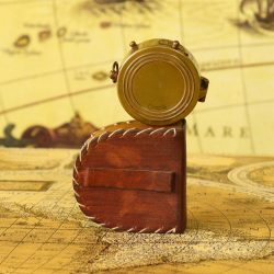 Small Antique Brass Pocket Compass | Handcrafted Precision, Sliding Needle Stop, Chain Included | Vintage Navigational Keepsake - Image 5